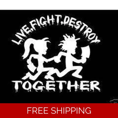 ICP Insane Clown Posse Live Fight Destroy Together Die Cut Vinyl Decal sticker ICP Insane Clown Posse Live Fight Destroy Together Die Cut Vinyl Decal sticker
